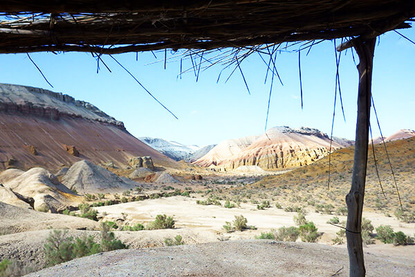 Aktau chalk mountains in Kazakhstan