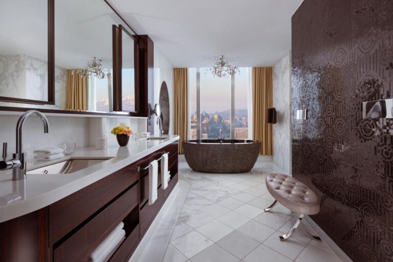 Bathroom of The Ritz-Carlton Suite in Almaty