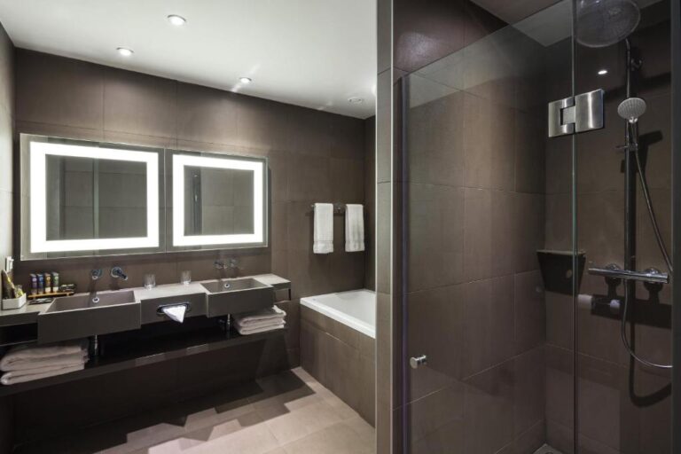 Bathroom of junior suite in Novotel Almaty City Center
