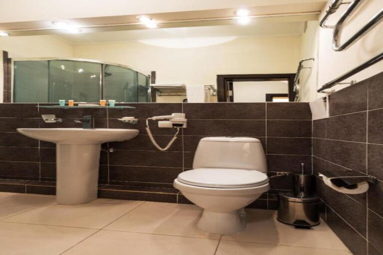 Bathroom of standard room in Hotel Kazakhstan