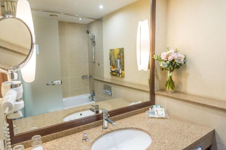 Bathroom of standard top Floor Room in Holiday Inn Almaty