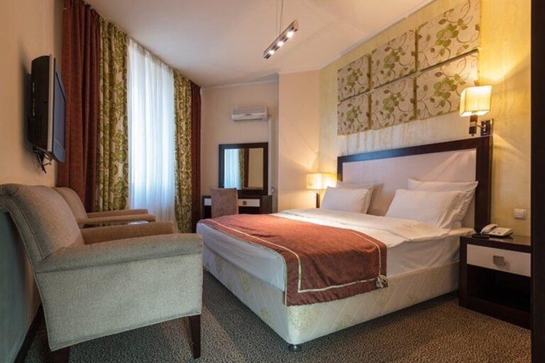 Bedroom of King suite in Hotel Kazakhstan