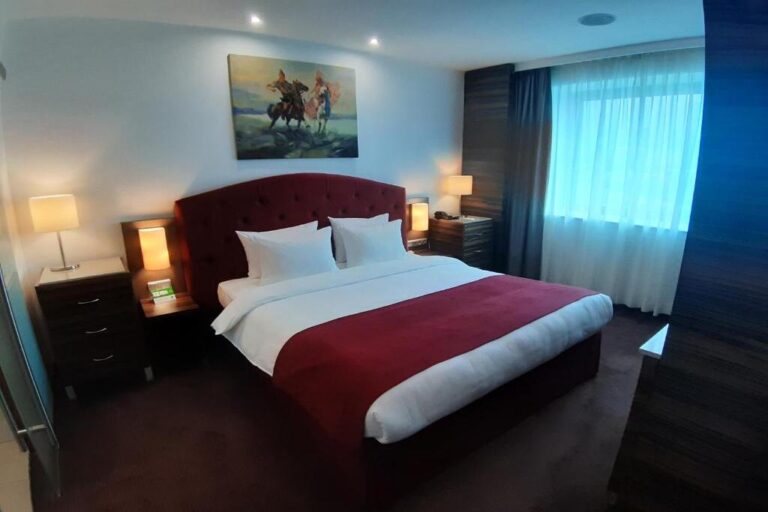 Bedroom of prsidential suite in Holiday Inn Almaty