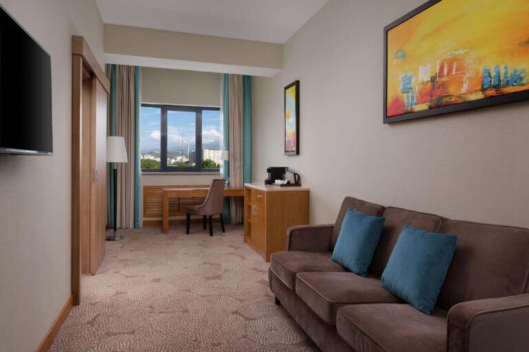 Living Area of One Bedroom suite in Hilton Almaty