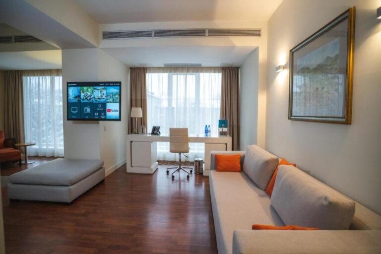 Living area of Deluxe Room in Park Almaty