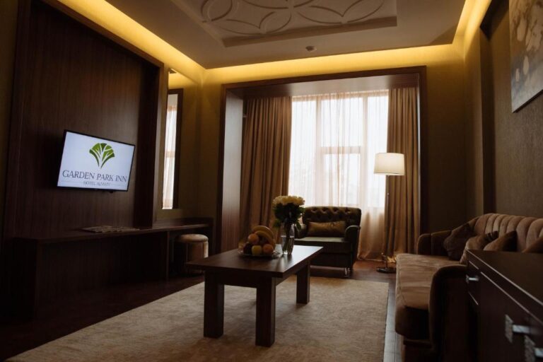 Living room of Garden Premium room in Garden Park Inn Almaty