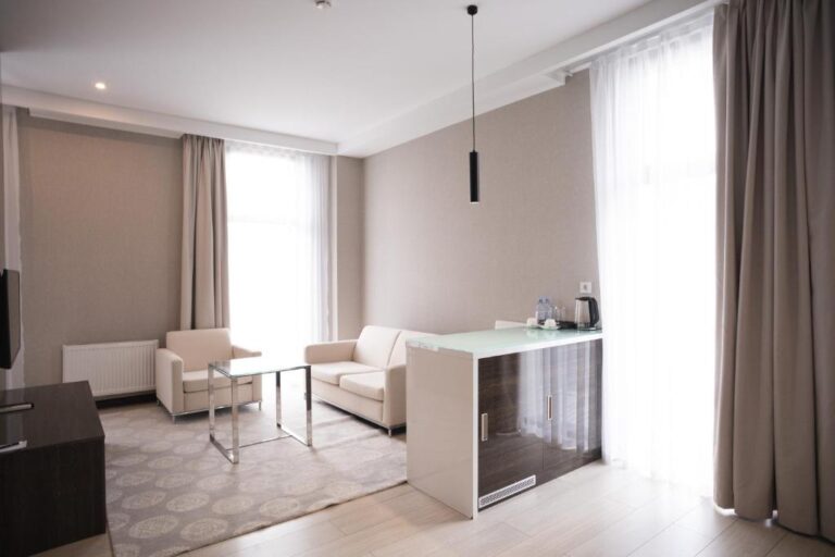 Living room of suite in Resident city Hotel Almaty