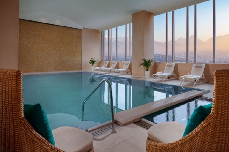 indoor pool at Ritz Carlton Almaty